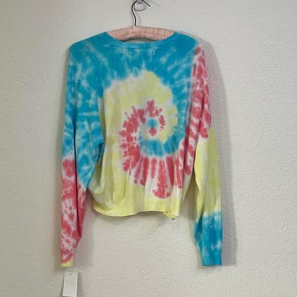 NWT BLANKNYC Good Days Rainbow Tie-Dye Long Sleeve Crew Neck Sweater - Sz S - Picture 7 of 10